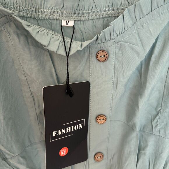 Women’s Button-Down Midi Sundress Sleeveless A-Line Beach Dress Size M NWT - Picture 7 of 8